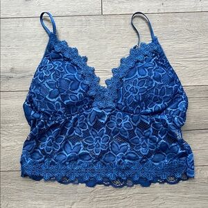 Lace Bralette Cami in Royal Blue. Women’s Size M
